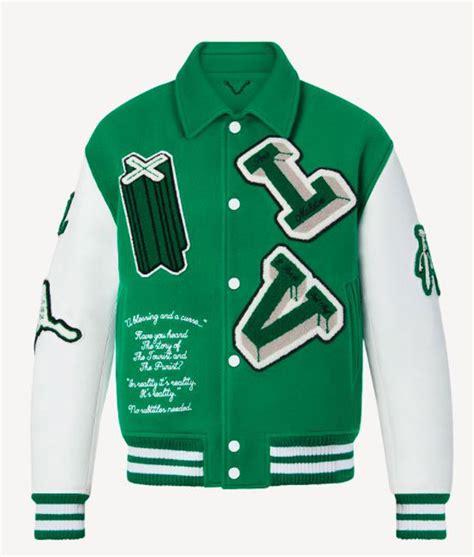 lv jacket green|louis vuitton varsity jacket price.